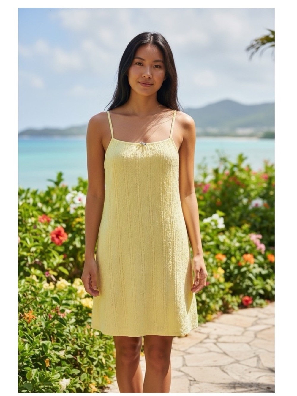 Wild Fable Yellow Knit Spaghetti Strap Slip Dress